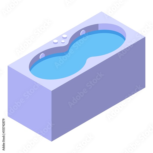 Bathtube icon isometric vector. Spa health. Pool tub