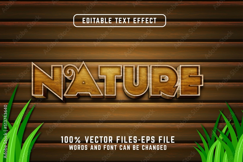 Obraz premium Nature Vector Text Effect Editable