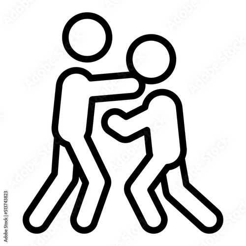 Person abuse icon outline vector. People defense. Martial self defense
