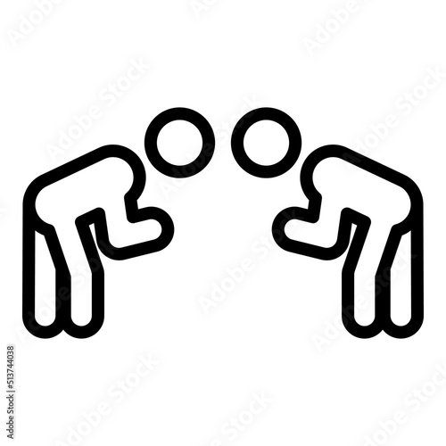 Fighter abuse icon outline vector. Martial attack. People karate