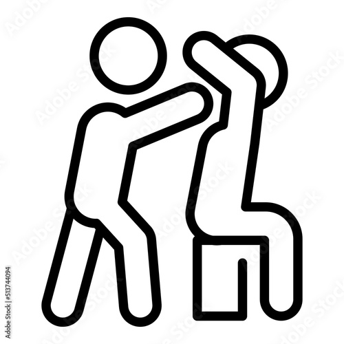 Female self defense icon outline vector. Fight attack. Woman kick