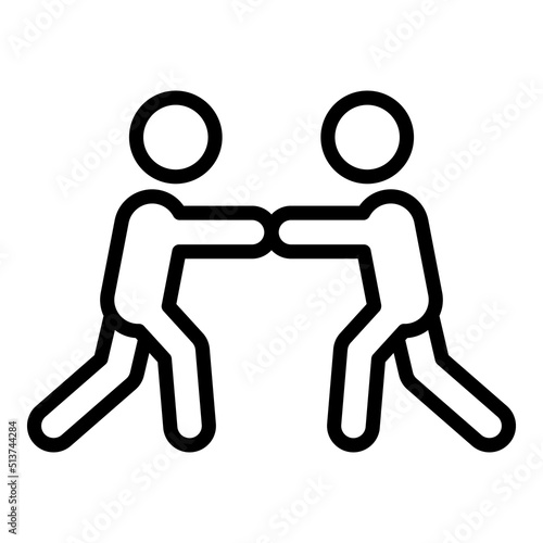 Fight defense icon outline vector. People attack. Self kick
