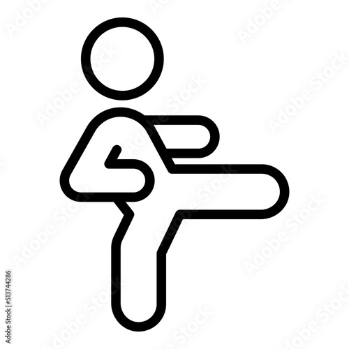 Martial leg hit icon outline vector. Self man. Defense people