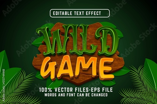 Wild Game Vector Text Effect Editable