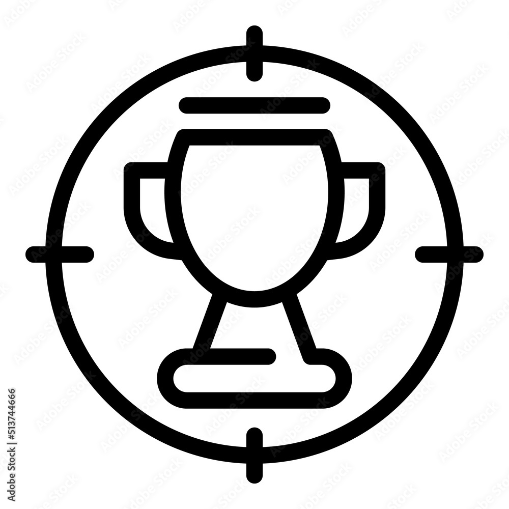 Cup target icon outline vector. Comfort zone. Start escape Cup target icon outline vector. Comfort zone. Start escape