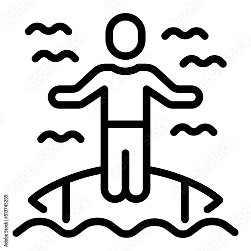 Safety surf icon outline vector. Water life. Beach guard
