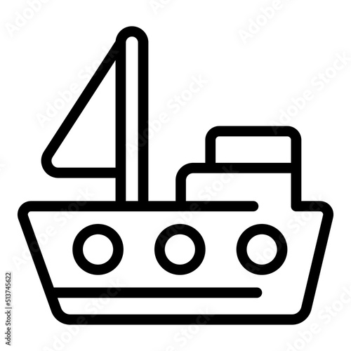 Water safety ship icon outline vector. Life jacket. Beach rescue