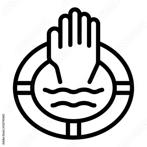 Help water safety icon outline vector. Life jacket. Kid vest