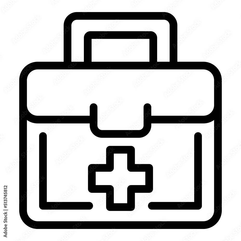 First aid kit icon outline vector. Migrant people. Refugee war First aid kit icon outline vector. Migrant people. Refugee war