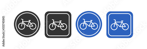 Bike path sign icon. Bicycle symbol. Transport vector. photo