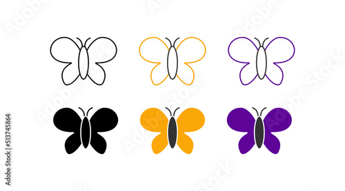 Butterfly icon. Insect symbol. Sign decoration vector.