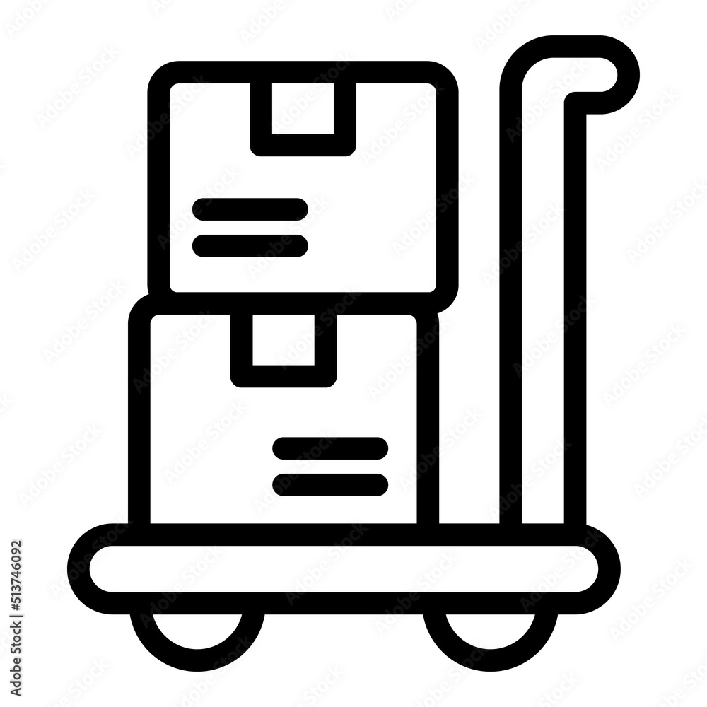 Box help cart icon outline vector. Migrant people. Family seeker Box help cart icon outline vector. Migrant people. Family seeker