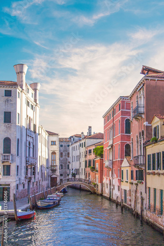 Fototapeta Beautiful view of one of the Venetian canals in Venice, Italy