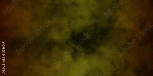 Abstract design with  Green and yellow smoke texture on a black background. Texture and abstract art .Colored powder cloud. Colorful dust explode. Paint Holi. Fine art texture. paper texture design .