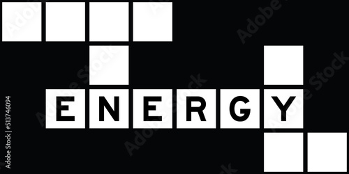 Alphabet letter in word energy on crossword puzzle background