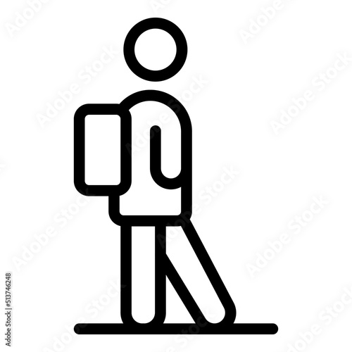 Migrant man icon outline vector. People refugee. Poor human