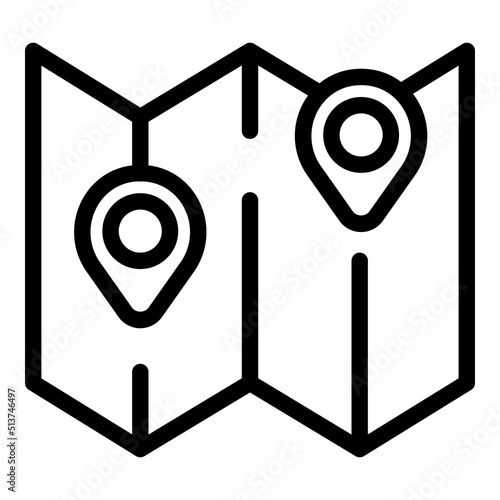 Refugee location map icon outline vector. Help seeker. People asylum