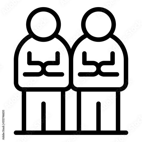 Migrant people icon outline vector. War refugee. Family help