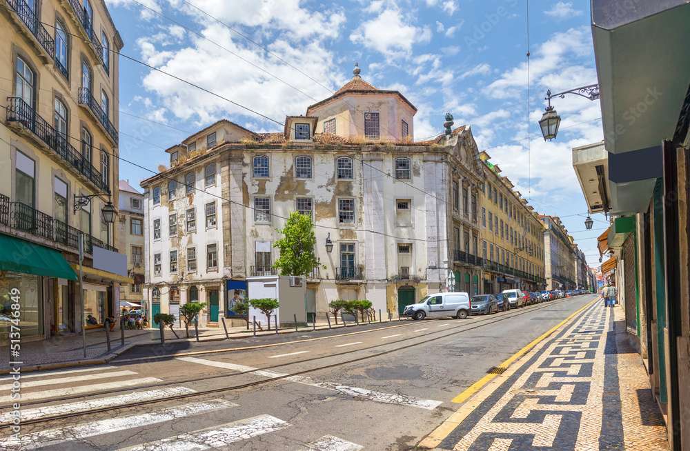 Rua de Sao Nicolau street in Lisbon. Portugal