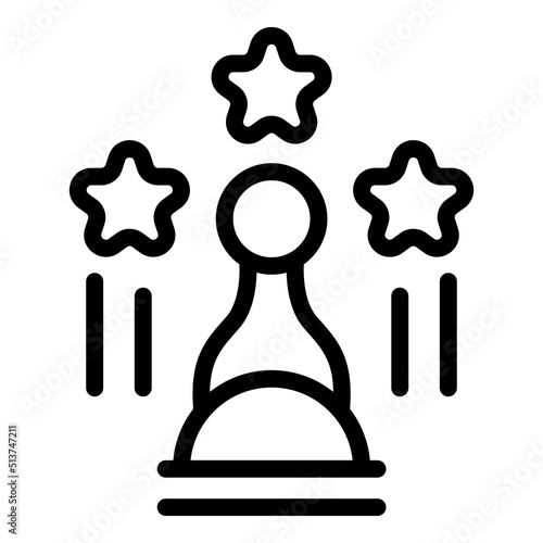 Star chess icon outline vector. Online game. Social queen