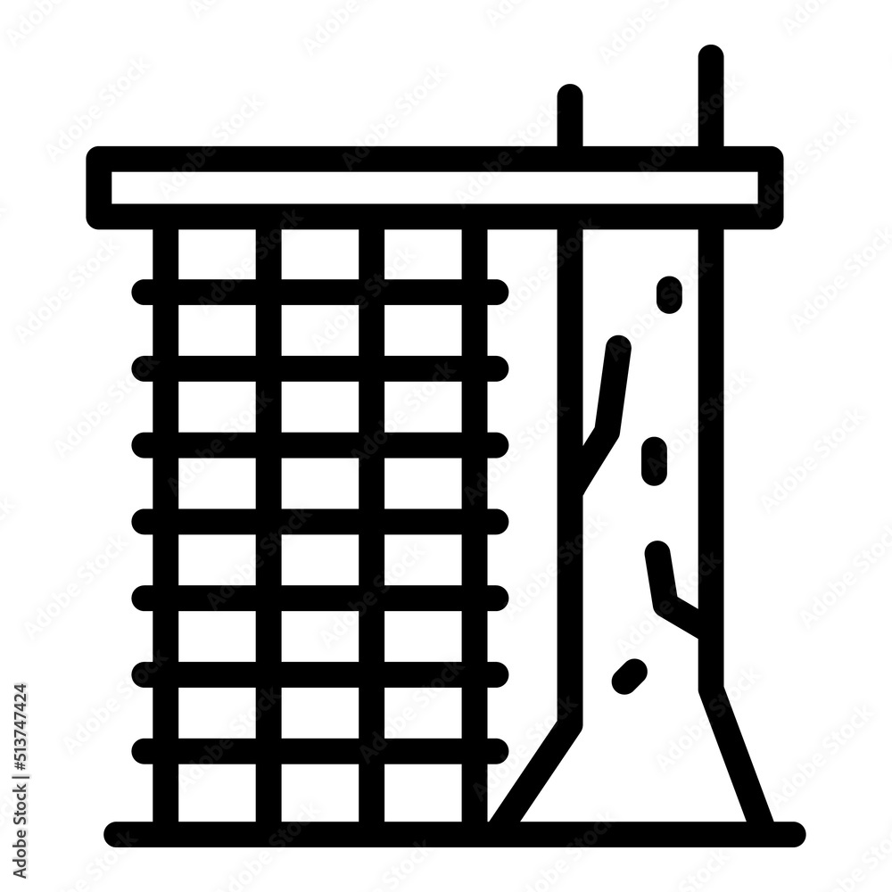 Tree rope wall icon outline vector. Park adventure. Sport extreme Tree rope wall icon outline vector. Park adventure. Sport extreme