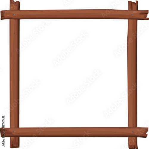 Wood frame in cartoon style