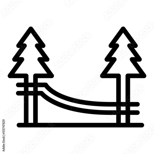 Forest rope climb icon outline vector. Adventure park. Tree zipline