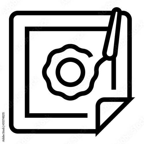 Flower embroidery icon outline vector. Art workshop. Creative fabric