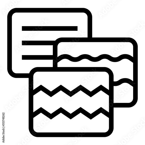 Textile material icon outline vector. Kids hand. Fabric studio