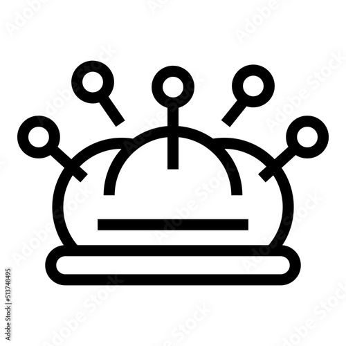 Knitting pillow icon outline vector. Hand diy. Class hobby
