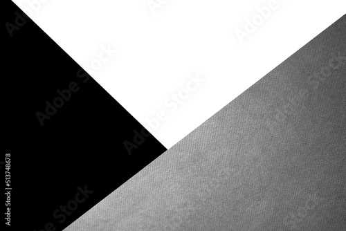 Dark and light abstract black white and grey triangles paper background with lines intersecting each other plain vs textured cover
