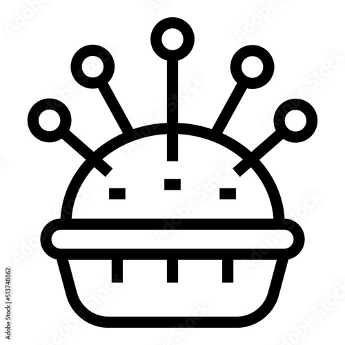 Needle pillow icon outline vector. Art craft. Sewing class