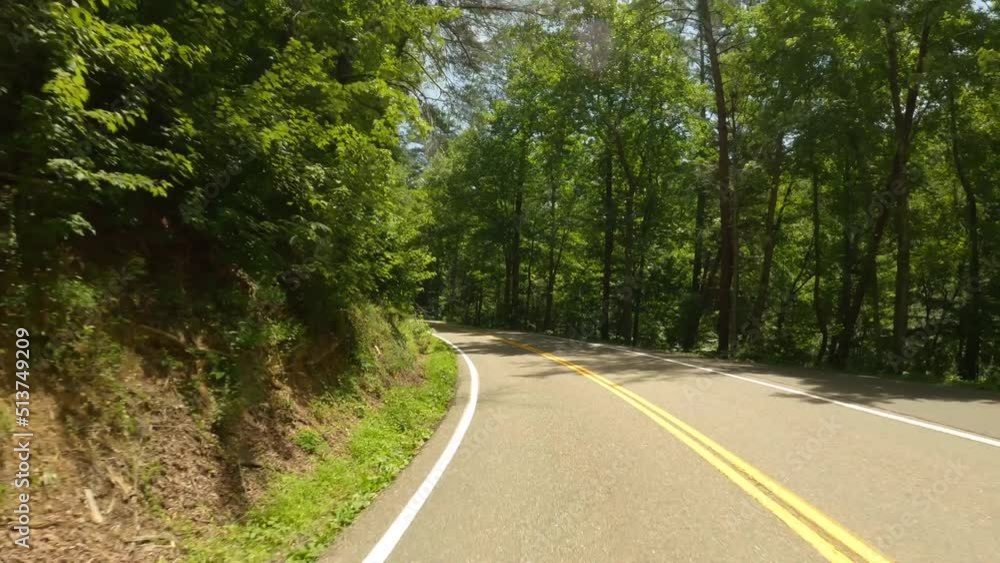 Rear view drive Tail of the Dragon Tennessee Rear view drive Tail of the Dragon Tennessee
