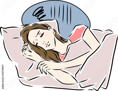 眠る女性　不眠症で悩む女性
