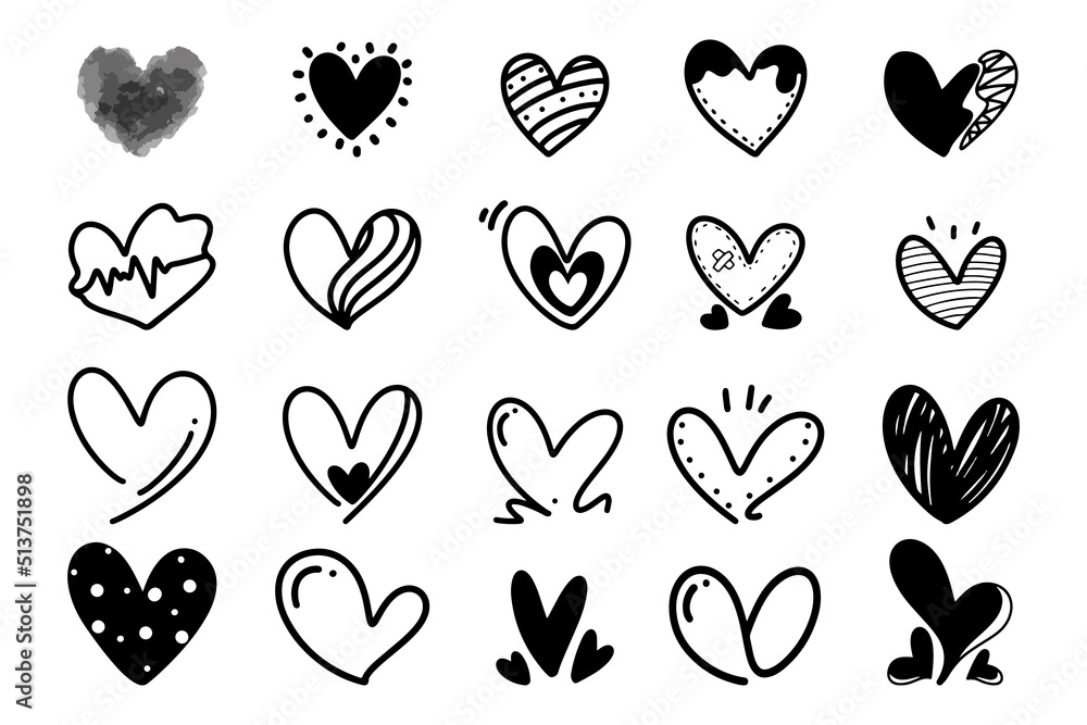 set heart logo icon vector love set heart logo icon vector love