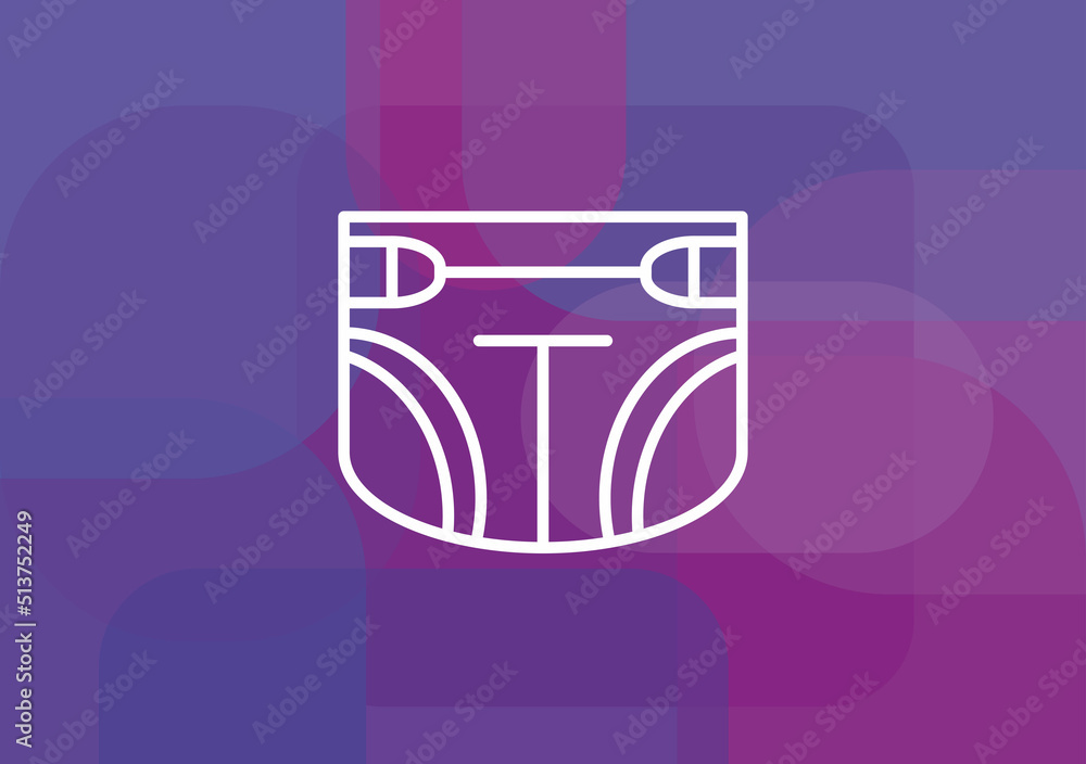 Diaper Icon in trendy flat style isolated on background. Diaper Icon in trendy flat style isolated on background.