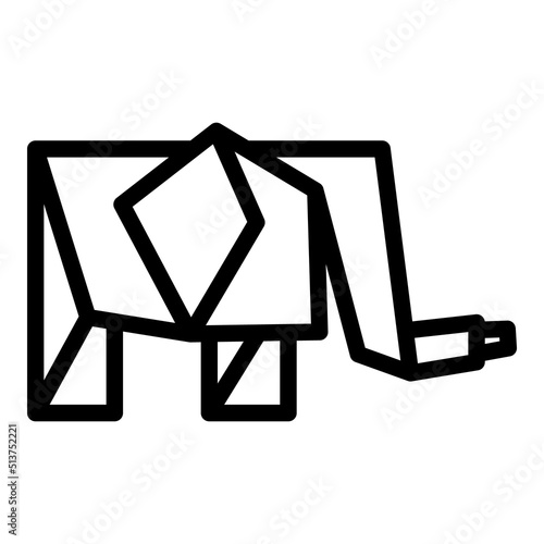 Origami elephant icon outline vector. Geometric animal. Art cat
