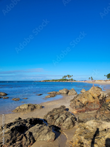 beautiful beach with rocks in Gamboa da Bahia, Brazil