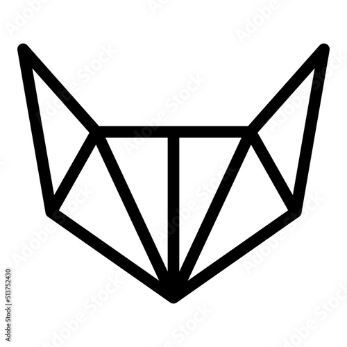 Origami fox head icon outline vector. Geometric animal. Japan polygon