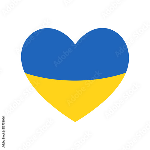 Heart in the color of the flag of ukraine. Ukrainian symbols icon. Vector flat illustration