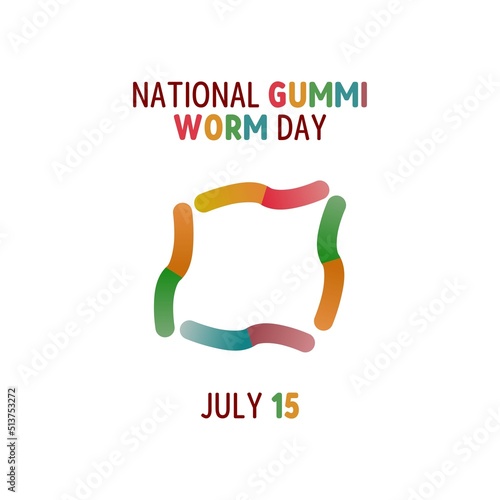 vector graphic of national gummi worm day good for national gummi worm day celebration. flat design. flyer design.flat illustration.