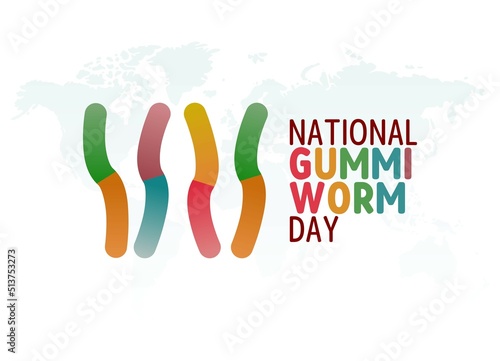 vector graphic of national gummi worm day good for national gummi worm day celebration. flat design. flyer design.flat illustration.