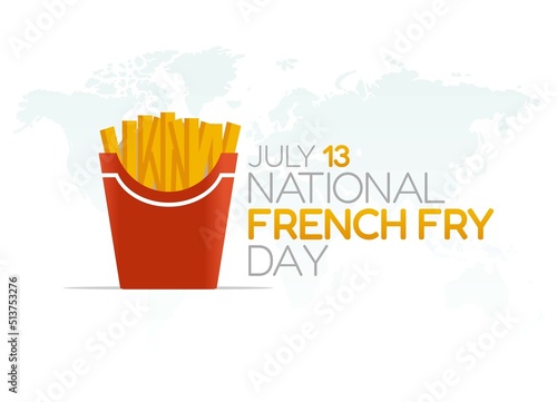 vector graphic of national french fry day good for national french fry day celebration. flat design. flyer design.flat illustration.