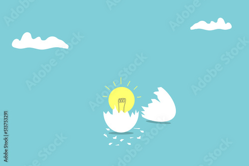 Broken egg the and lamp is pulled out.