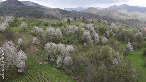 Drone view at the mountains near Brezovice on Kosovo photo