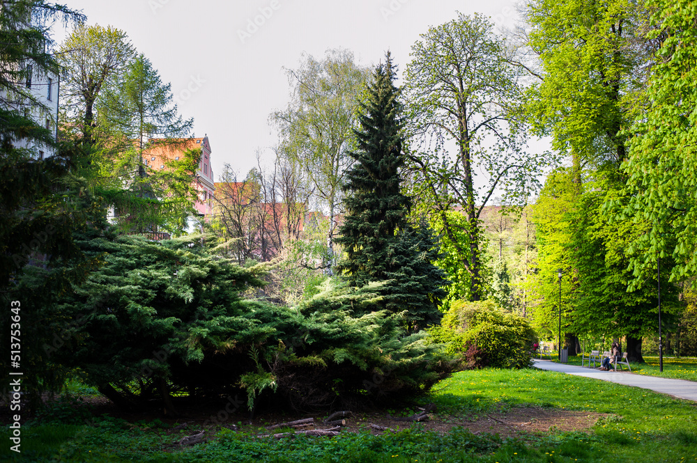 old city fortification walls guarding peace and quiet of the park