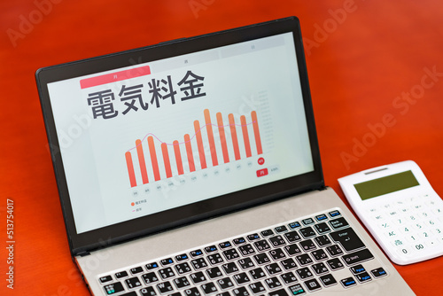 Obraz na płótnie 電気料金 光熱費 節電ポイント 【 節電 の イメージ 】