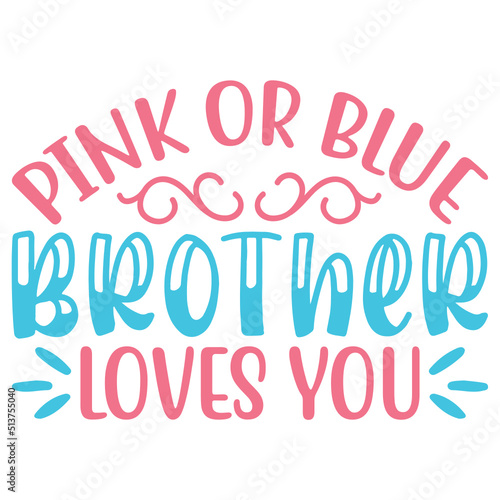 Pink Or Blue Brother Loves You SVG