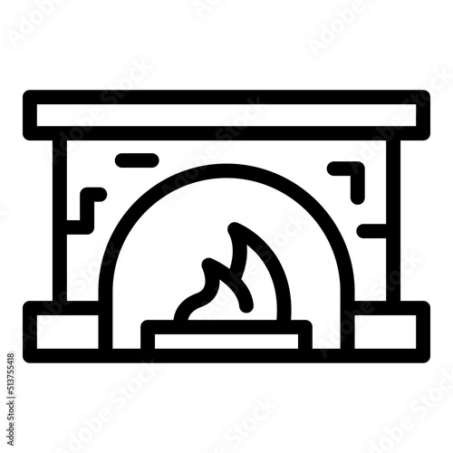 Stove furnace icon outline vector. Gas burning. Wood heater