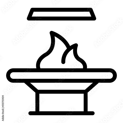 Heater furnace icon outline vector. Gas fireplace. Industry stove